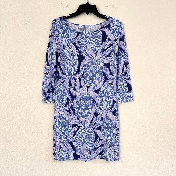 Lilly Pulitzer Marlowe Pineapple Print Dress Size XS Pima Cotton Beach Coastal - Picture 1 of 9